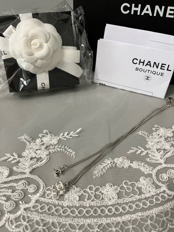 CHANEL 香奈兒《全新》25C Cube 小方糖雙C項鍊 銀色|雙面Logo|可調式長短鍊 提供台灣購證-26