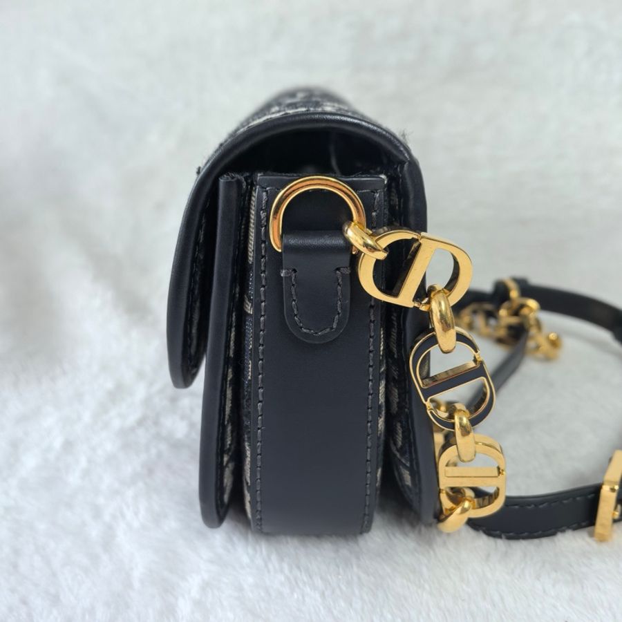 迪奧/Dior 30 Montaigne Avenue 中號 老花 藍色 Oblique 印花 斜背包-2