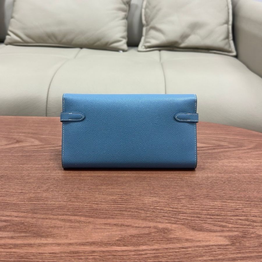 愛馬仕Hermès Kelly錢包 Kelly Long 牛仔藍銀扣 Epsom皮-1