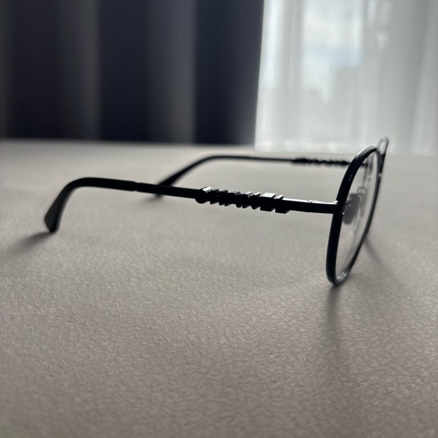 Chanel 香奈兒金屬飛官光學眼鏡 黑框黑字母2214-2