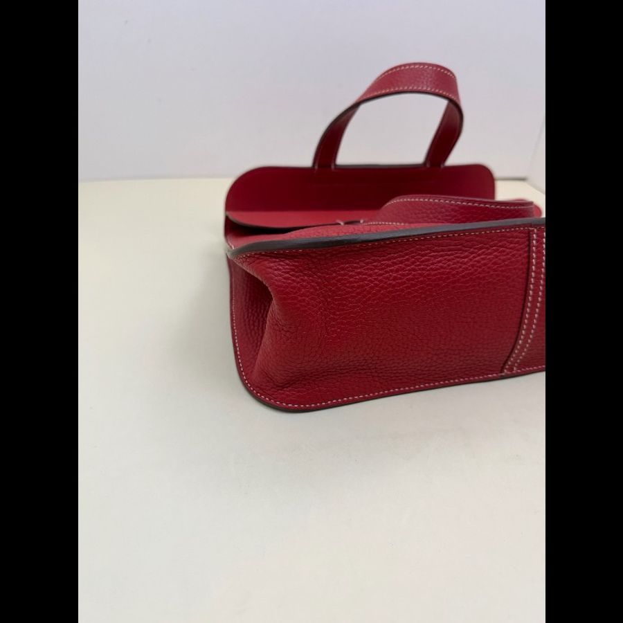 Hermès 愛馬仕 T刻 Halzan31 國旗紅銀扣 TC皮 斜挎包-3