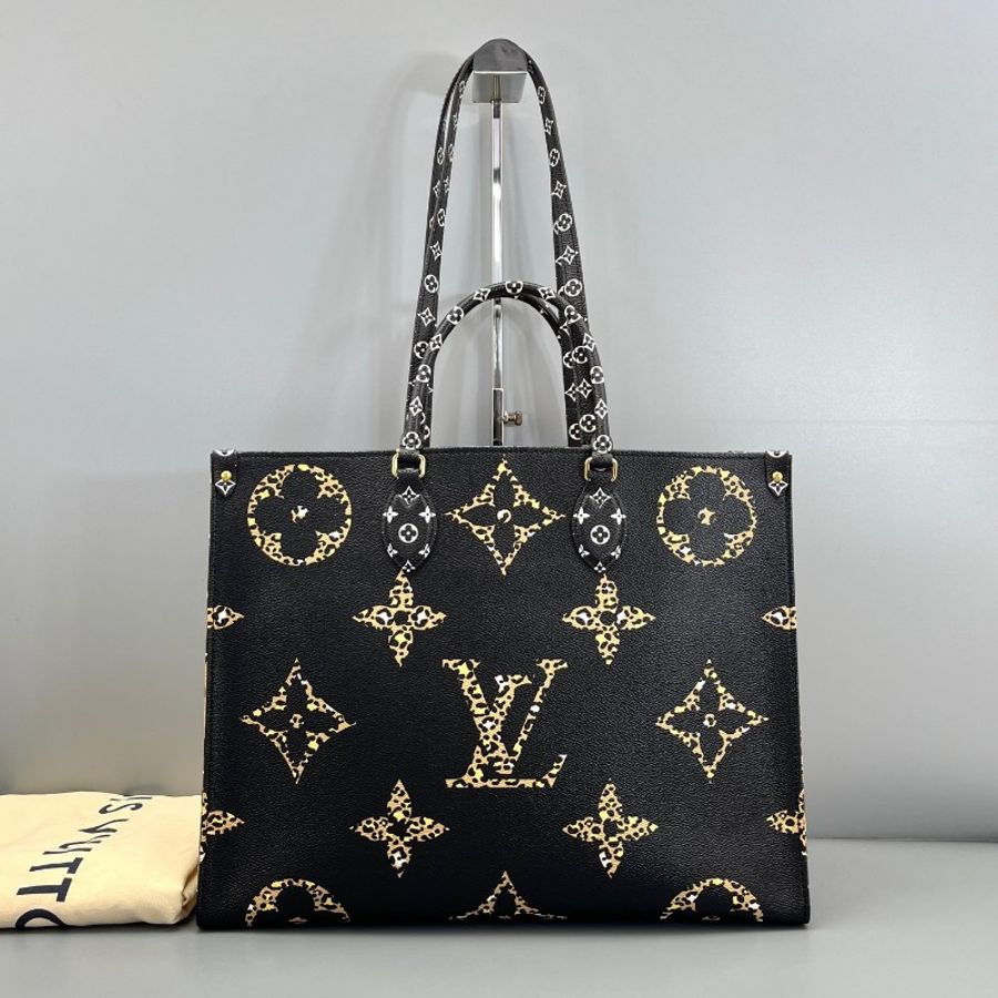 99新 二手LV Onthego大號焦糖拼黑/41*32*18cm-0