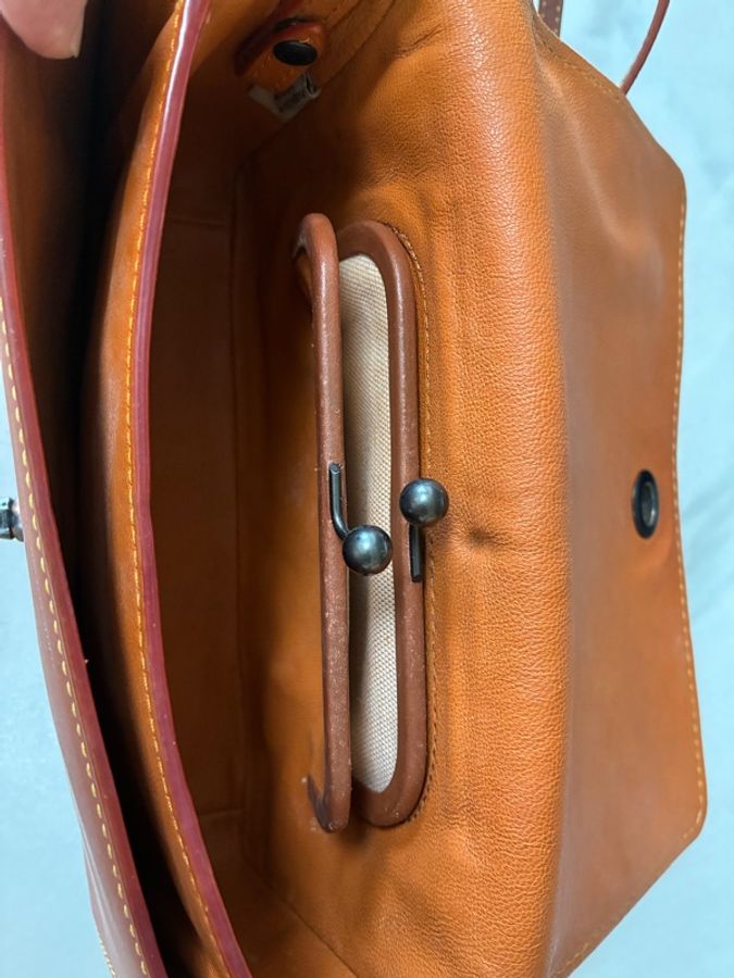 ⏰最終特價品⏰👜Coach Dinky👜棕色手套鞣製皮革手袋背包-10