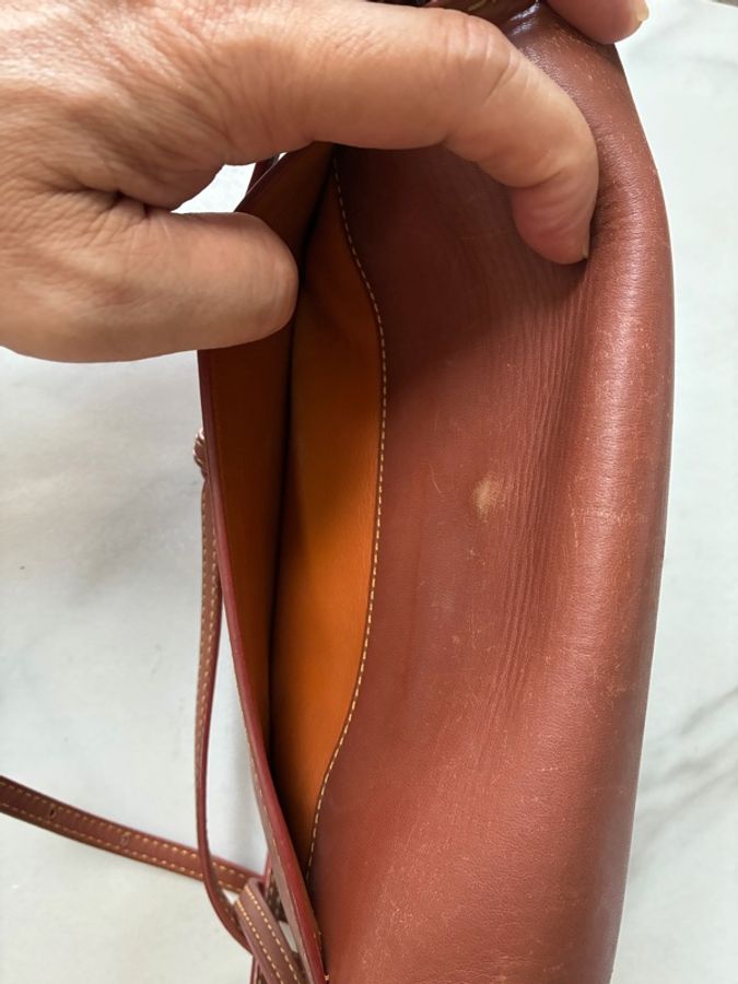⏰最終特價品⏰👜Coach Dinky👜棕色手套鞣製皮革手袋背包-12