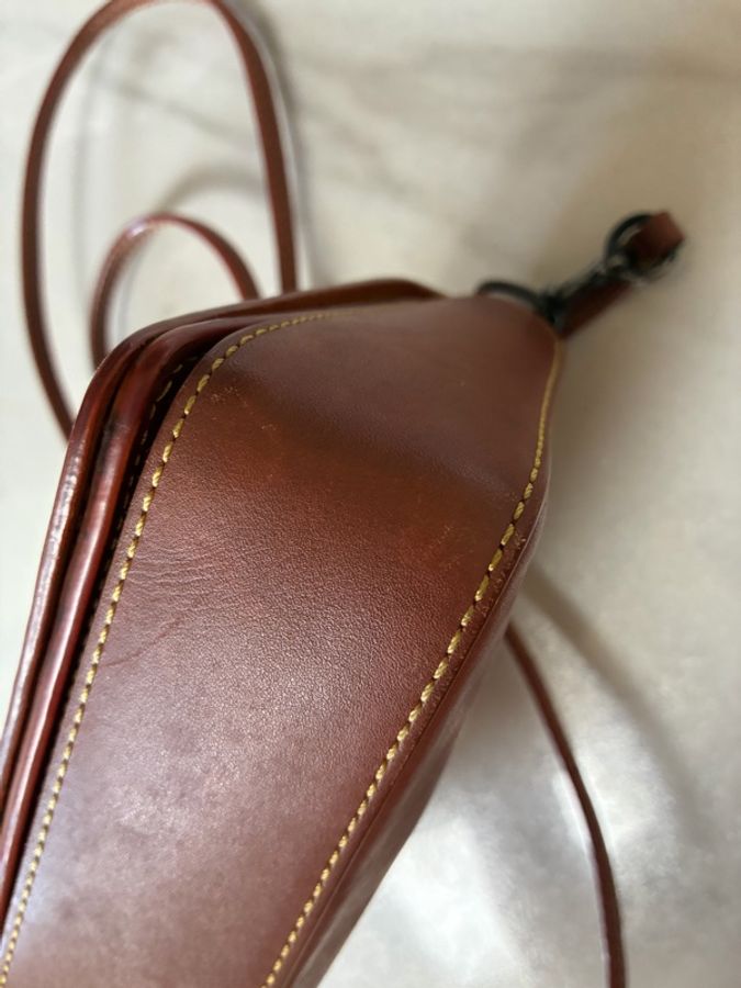 ⏰最終特價品⏰👜Coach Dinky👜棕色手套鞣製皮革手袋背包-23