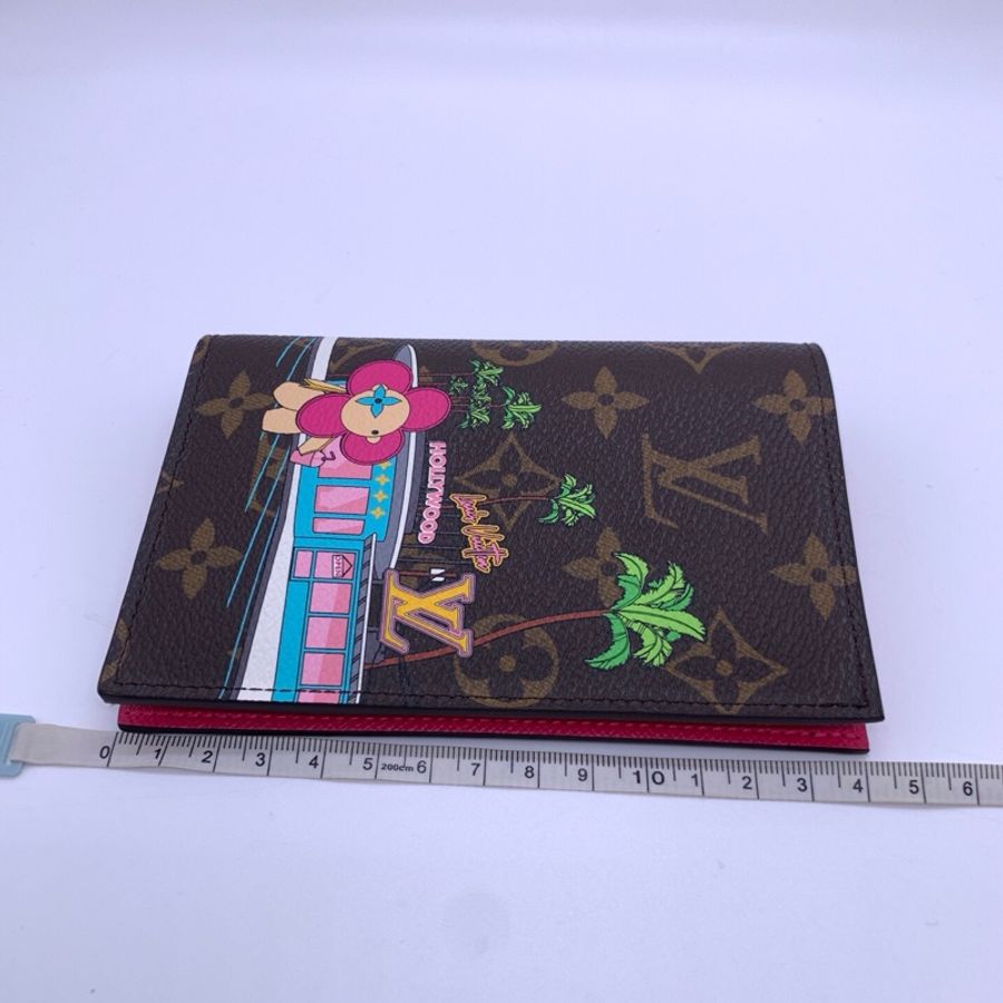 LV 路易威登 x Hollywood聯名款Drive Passport 動物塗鴉折疊帆布護照夾錢包 芯片款 尺寸10cm×14cm-6