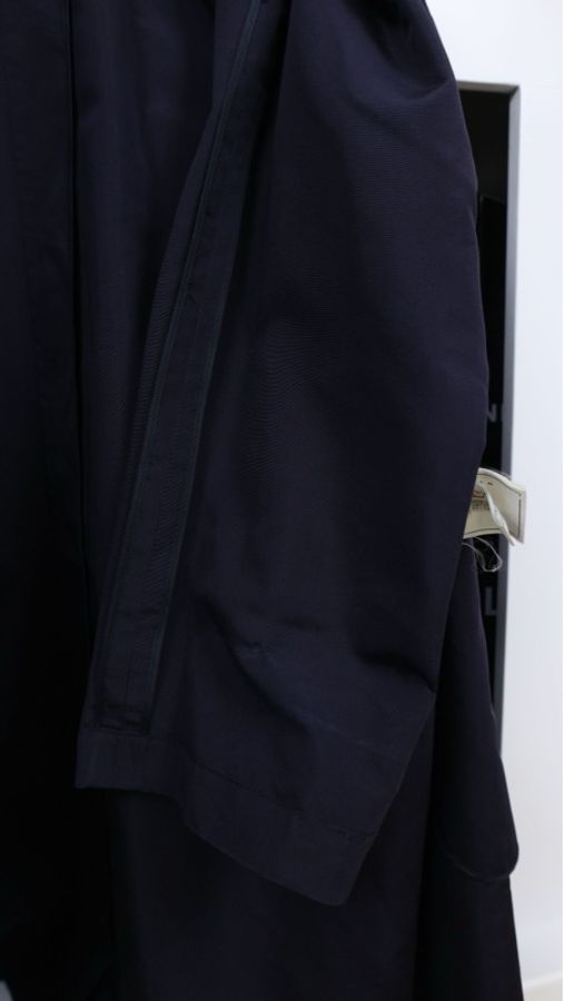 Chanel深蓝色双排金扣风衣外套-16