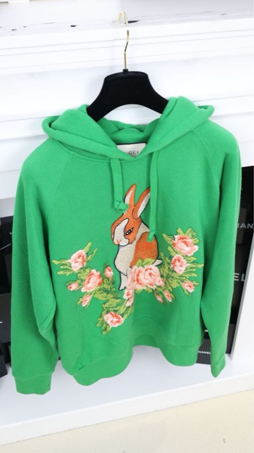 Gucci绿色兔子图案卫衣-3