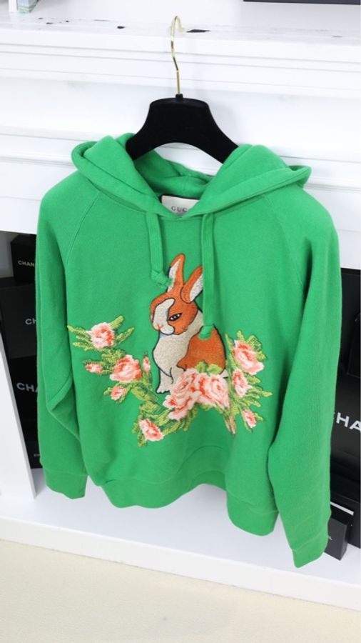Gucci绿色兔子图案卫衣-7