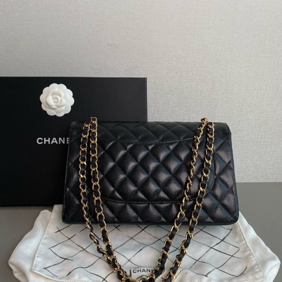 Chanel香奈兒黑金荔枝皮cf jumbo鏈條包
閒置新✨️-3