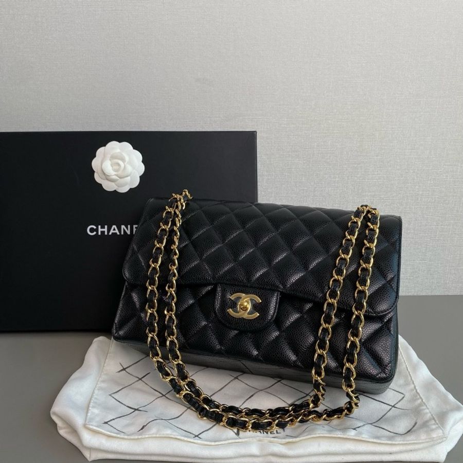 Chanel香奈兒黑金荔枝皮cf jumbo鏈條包
閒置新✨️-5