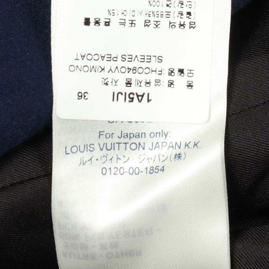 路易威登 Anchor Button Peacoat RW192W OVY FHCO94 羊毛羊絨混紡 藍色 #36-3