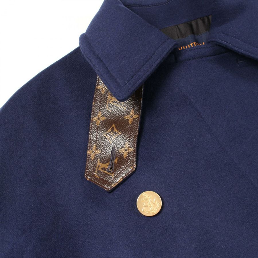路易威登 Anchor Button Peacoat RW192W OVY FHCO94 羊毛羊絨混紡 藍色 #36-9