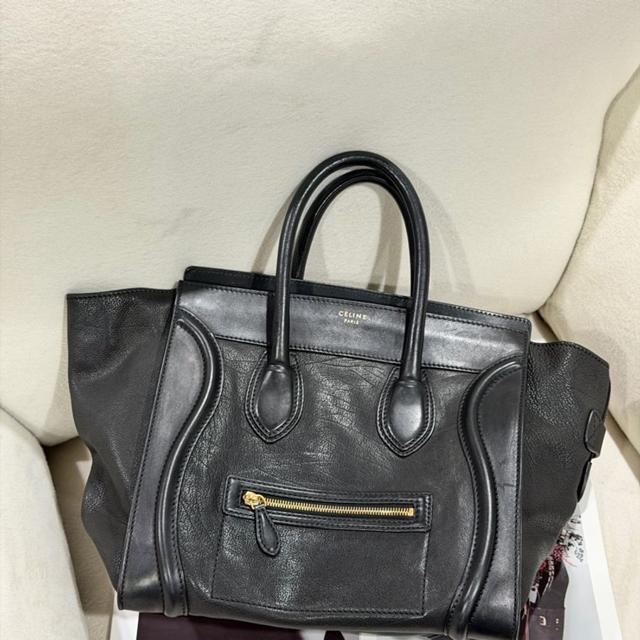 Celine • 經典黑金笑臉包 大號-1