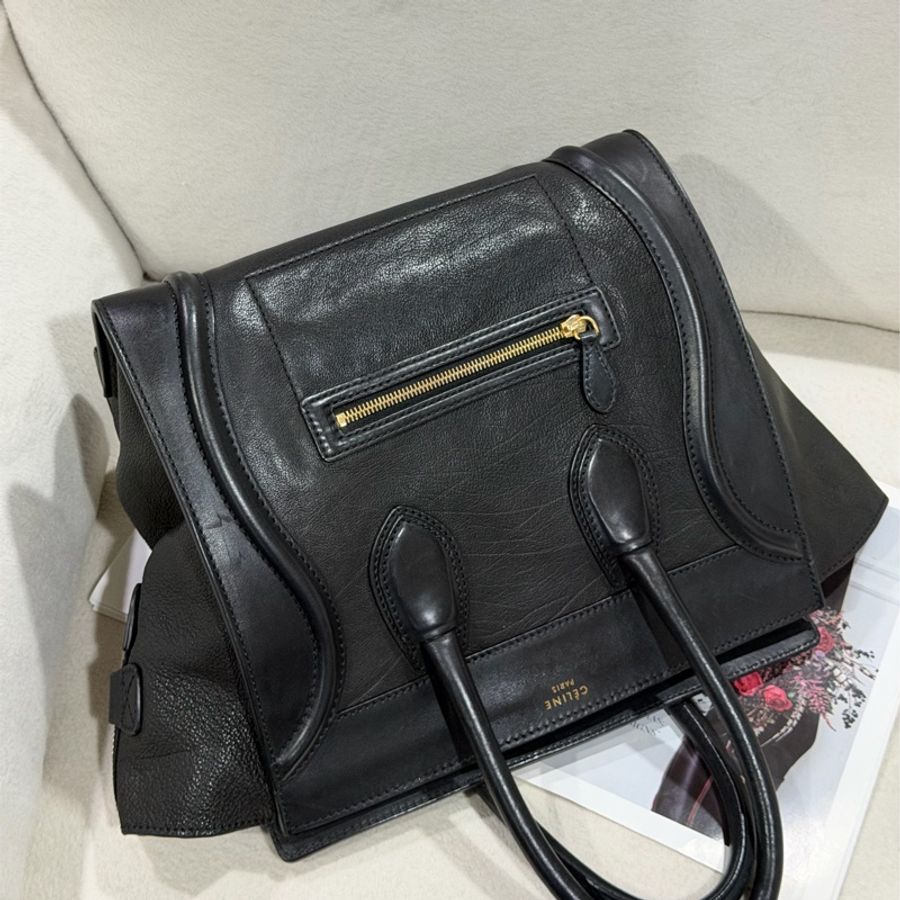 Celine • 經典黑金笑臉包 大號-2