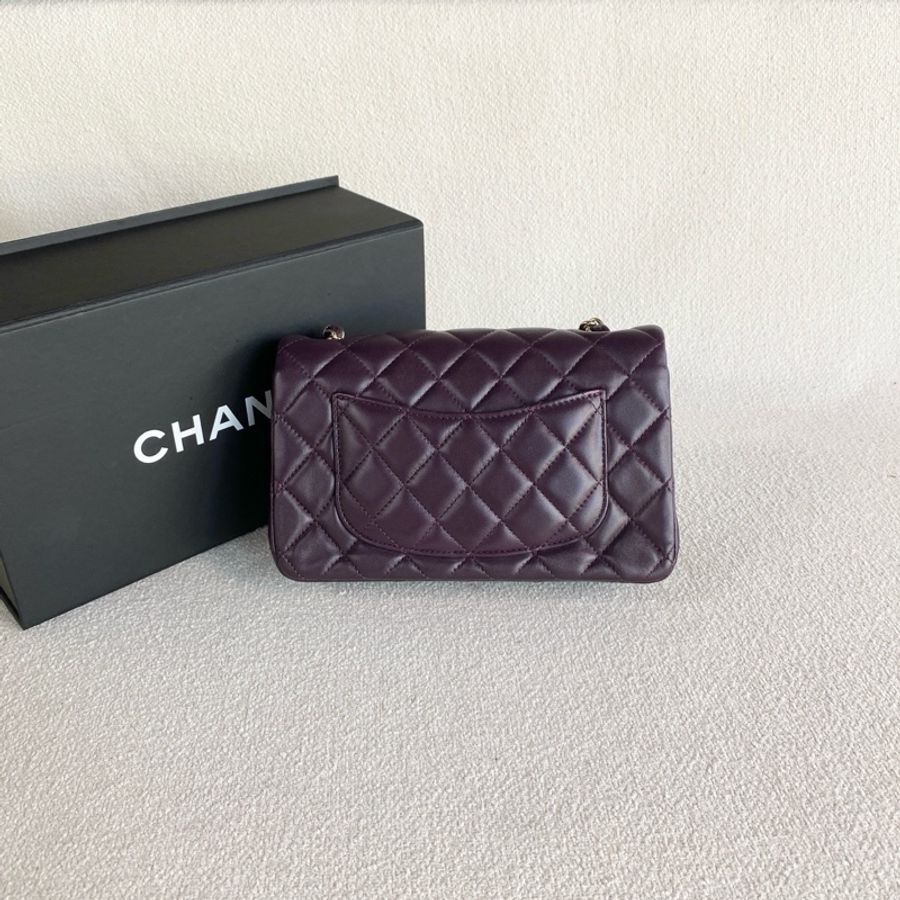 Chanel • 經典葡萄紫羊皮金釦Cf 20 大全配🈶購證-4