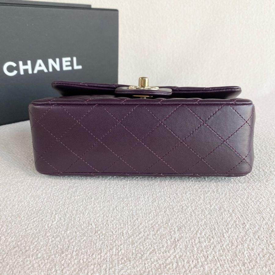 Chanel • 經典葡萄紫羊皮金釦Cf 20 大全配🈶購證-6