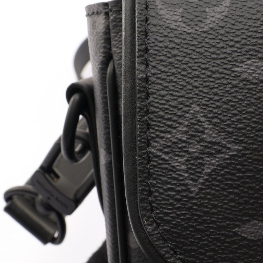 LOUIS VUITTON LV 路易威登 Montsouris 郵差包 PM 肩背包 黑色 原花帆布 M12519-9