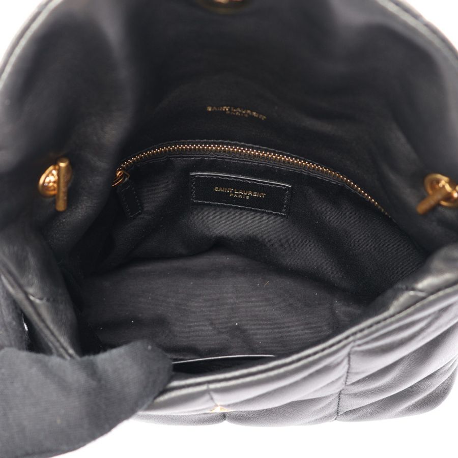 SAINT LAURENT YSL 聖羅蘭 Loulou Puffer Mini 肩背包 黑色 牛皮 620333-2