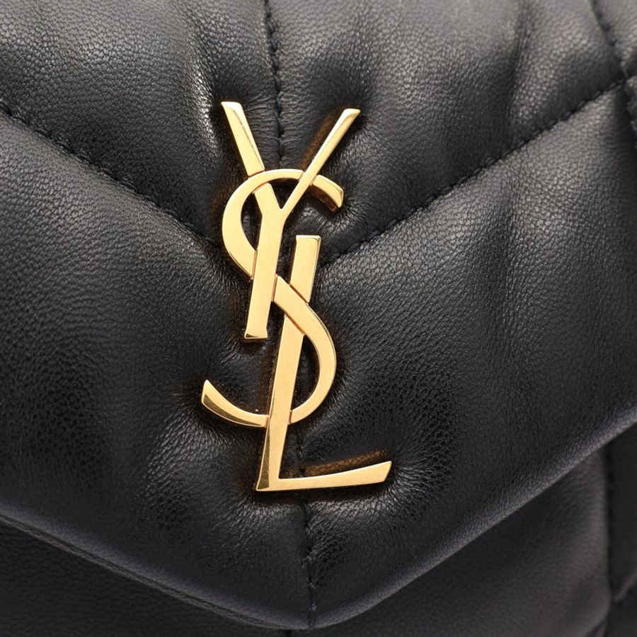 SAINT LAURENT YSL 聖羅蘭 Loulou Puffer Mini 肩背包 黑色 牛皮 620333-7