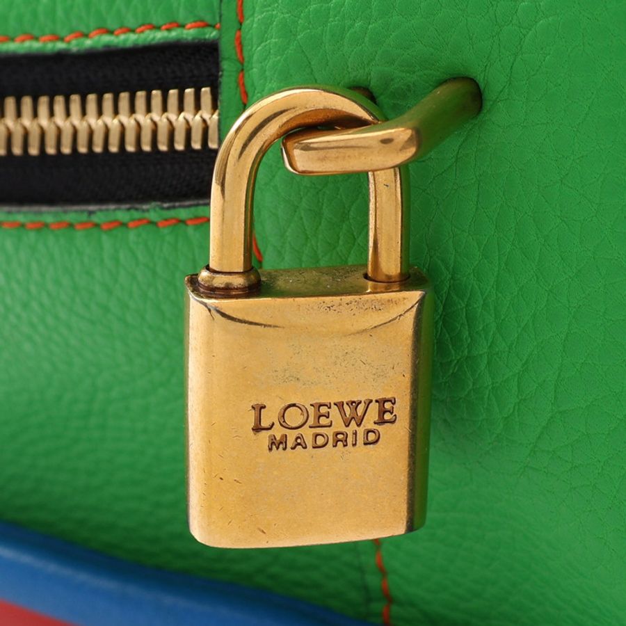 LOEWE 羅威 Amazona 28 手提包 紅/綠/藍色 牛皮-8