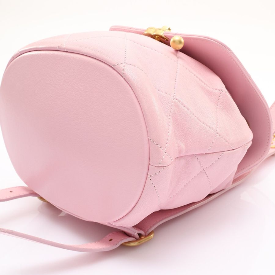 CHANEL 香奈兒 後背包 粉色 菱格紋 羊皮 AS4866-8
