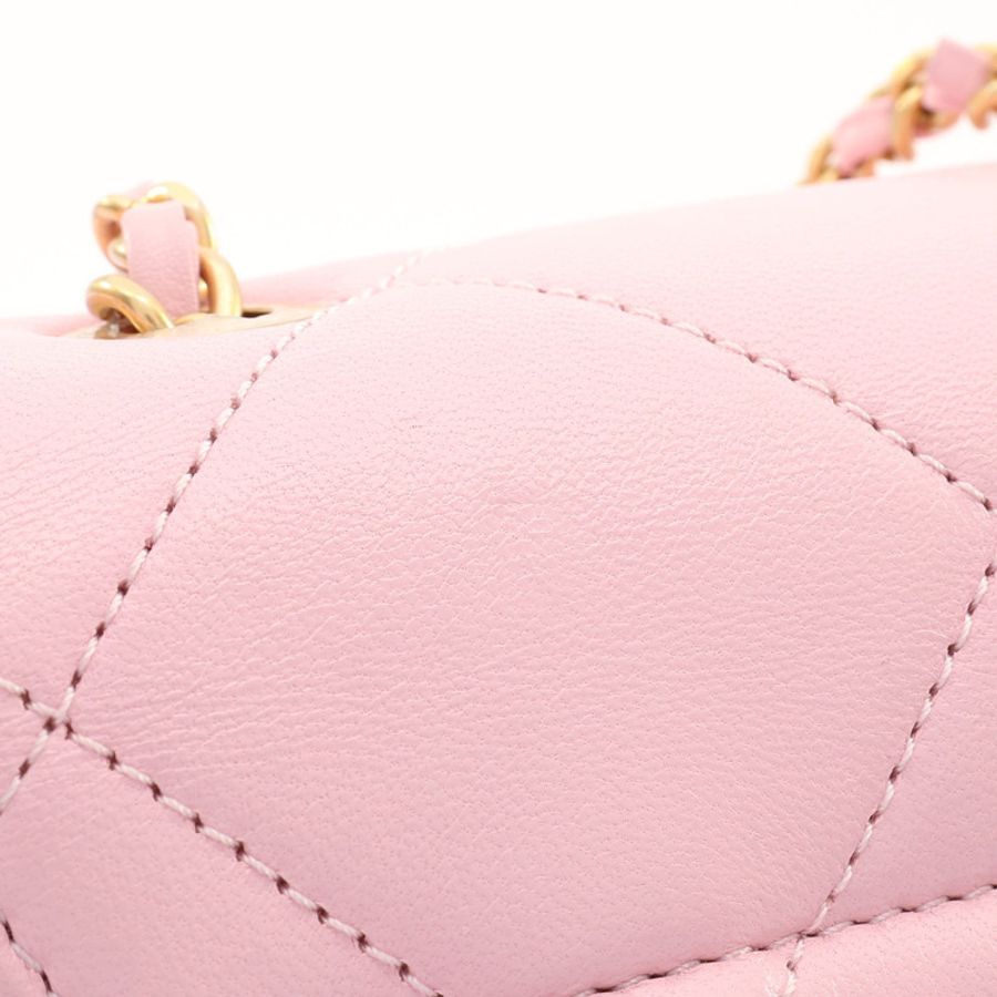 CHANEL 香奈兒 後背包 粉色 菱格紋 羊皮 AS4866-10