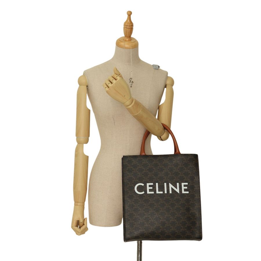 CELINE 賽琳 Vertical Cabas 兩用包 棕色 Triomphe 帆布 191542BZK.04LU-5