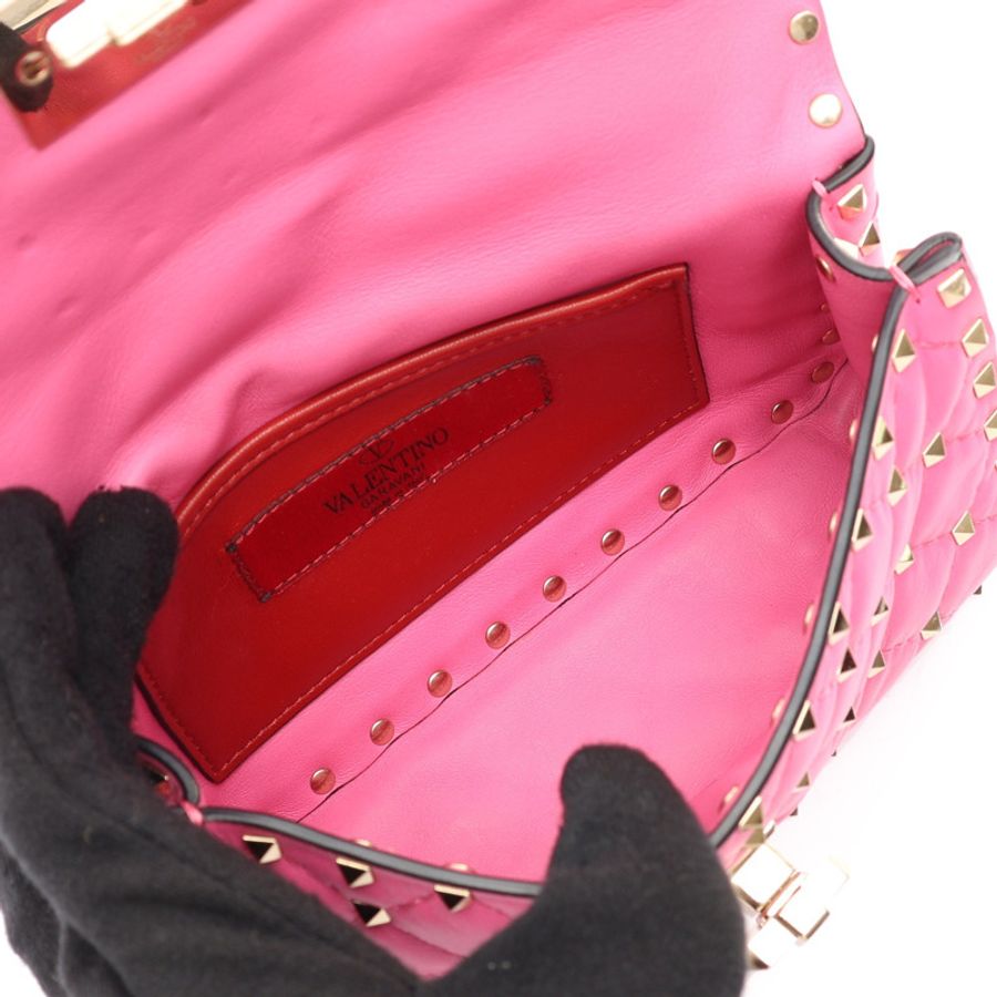 Valentino 范倫鐵諾 Garavani Rockstud Spike 兩用包 粉色 牛皮-2