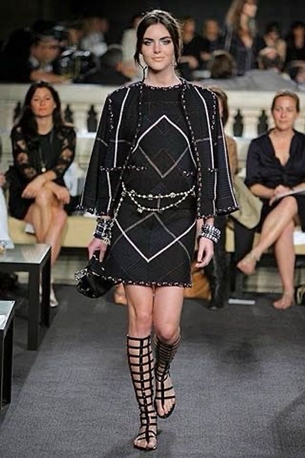 Chanel 07年度假系列秀款深蓝色红白滚边上衣外套-6
