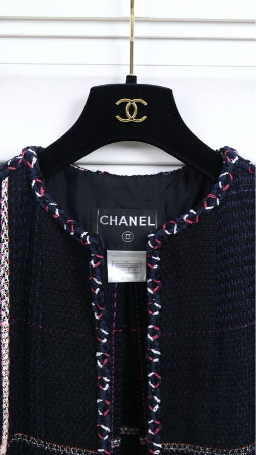 Chanel 07年度假系列秀款深蓝色红白滚边上衣外套-10