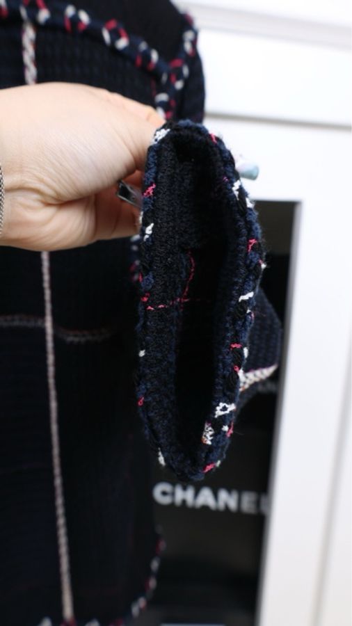 Chanel 07年度假系列秀款深蓝色红白滚边上衣外套-12