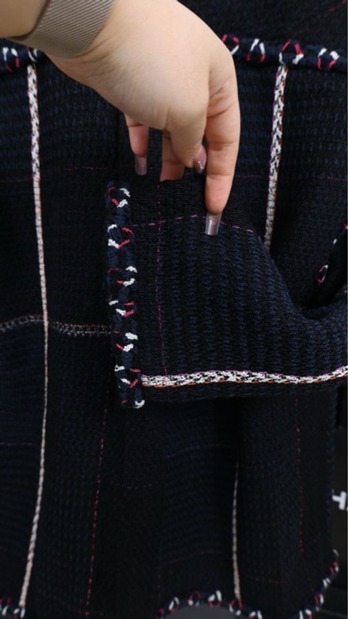 Chanel 07年度假系列秀款深蓝色红白滚边上衣外套-13