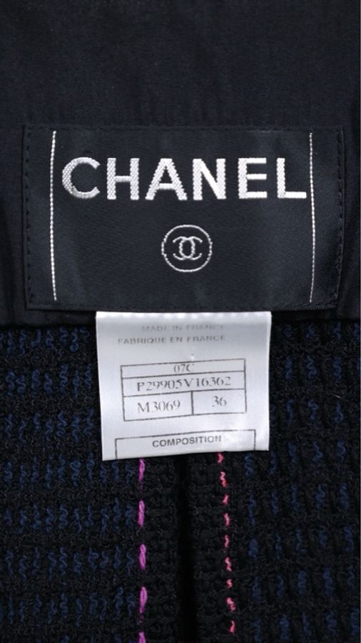 Chanel 07年度假系列秀款深蓝色红白滚边上衣外套-31