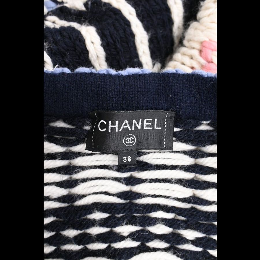 Chanel 16年彩色单扣粗针针织开衫上衣外套-1