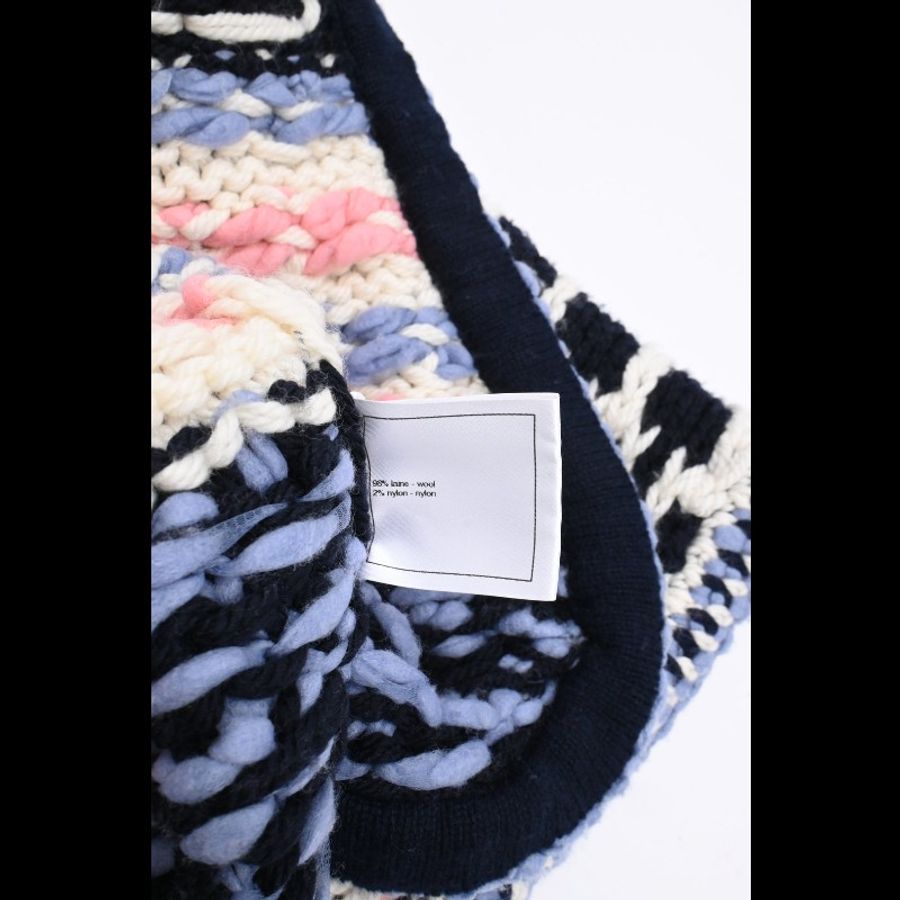 Chanel 16年彩色单扣粗针针织开衫上衣外套-8