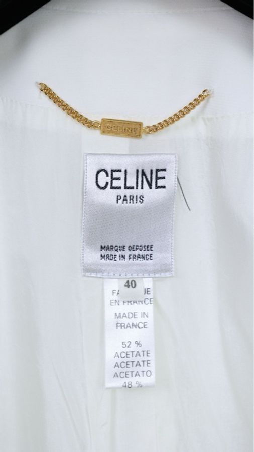 Celine奶白色金扣西装外套-19