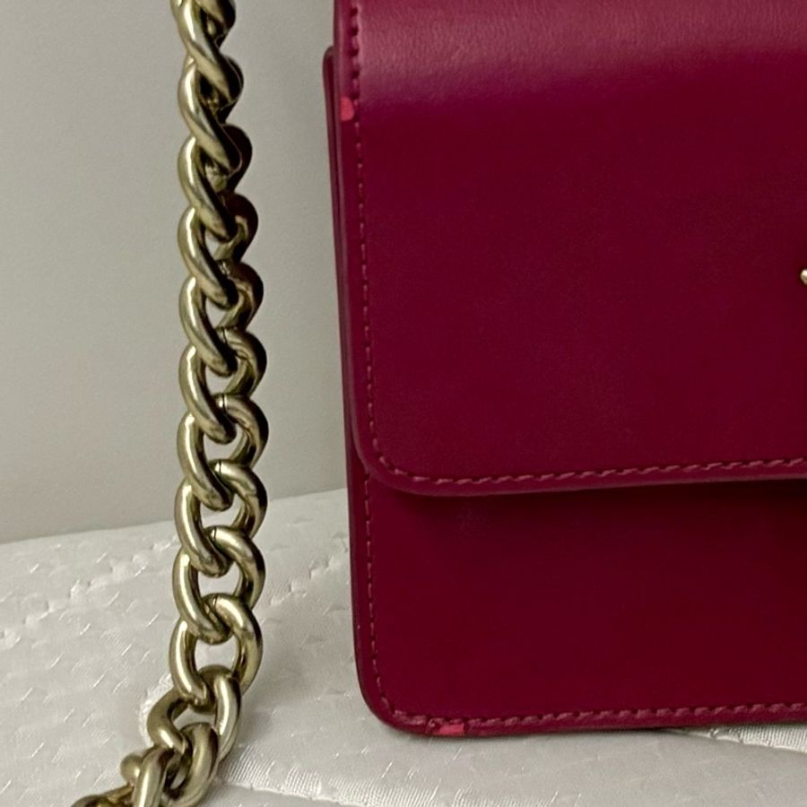 Pinko Love Bag 桃紅色燕子金扣鍊包-6