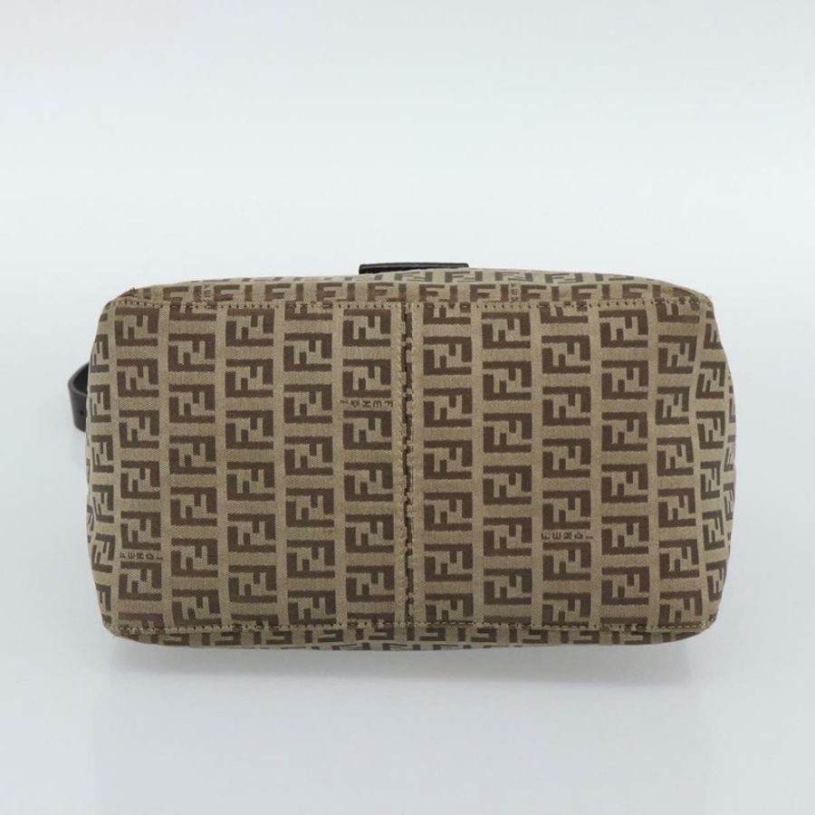 【日本直送】FENDI Zucchino帆布Mamma Baguette包 米色 銀色 8BR004 正品 ep15424V-4