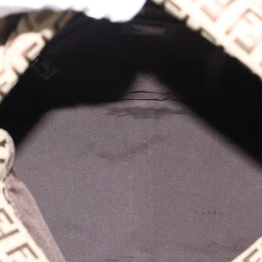 【日本直送】FENDI Zucchino帆布Mamma Baguette包 米色 銀色 8BR004 正品 ep15424V-9