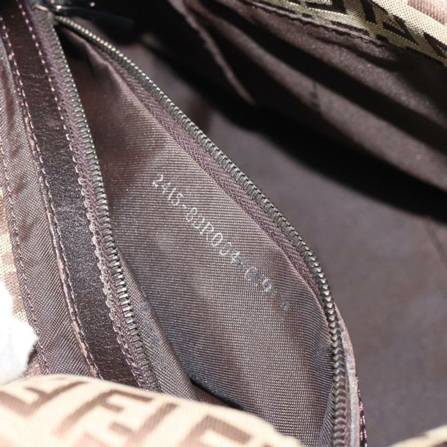 【日本直送】FENDI Zucchino帆布Mamma Baguette包 米色 銀色 8BR004 正品 ep15424V-11