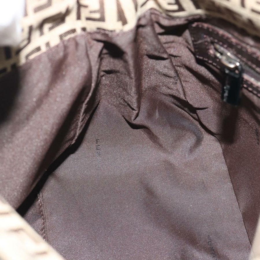 【日本直送】FENDI Zucchino帆布Mamma Baguette包 米色 銀色 8BR004 正品 ep15424V-19