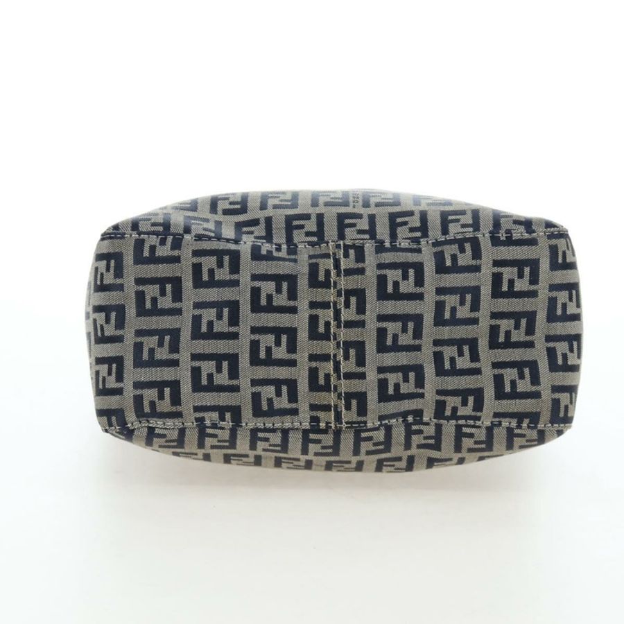 【日本直送】FENDI Zucchino帆布Mamma Baguette手袋 海軍藍 銀色 正品 192983V-4