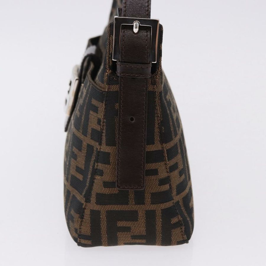 【日本直送】FENDI Zucca帆布Mamma Baguette單肩包 黑色棕色 正品 am12180V-2