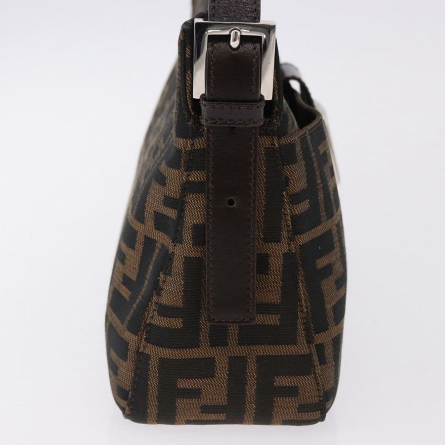 【日本直送】FENDI Zucca帆布Mamma Baguette單肩包 黑色棕色 正品 am12180V-3