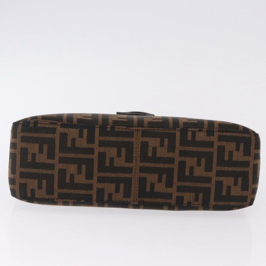 【日本直送】FENDI Zucca帆布Mamma Baguette單肩包 黑色棕色 正品 am12180V-4