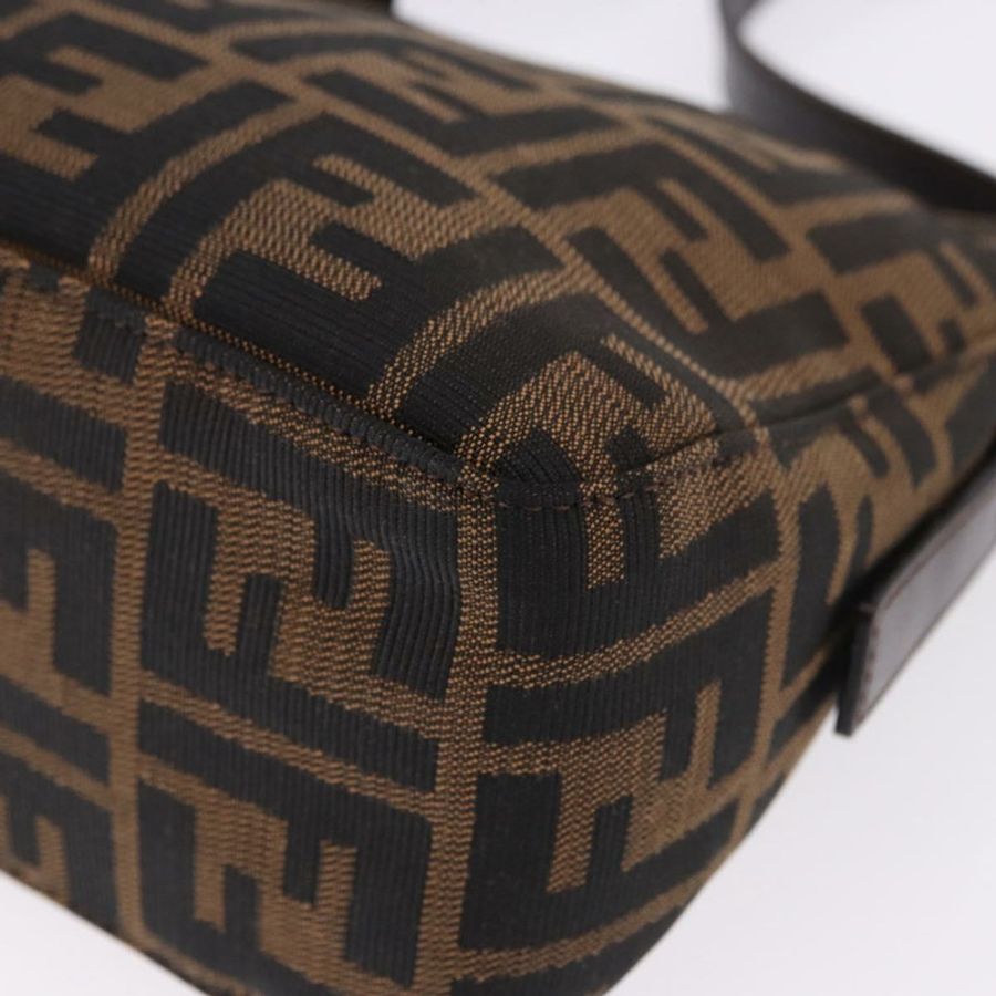 【日本直送】FENDI Zucca帆布Mamma Baguette單肩包 黑色棕色 正品 am12180V-14