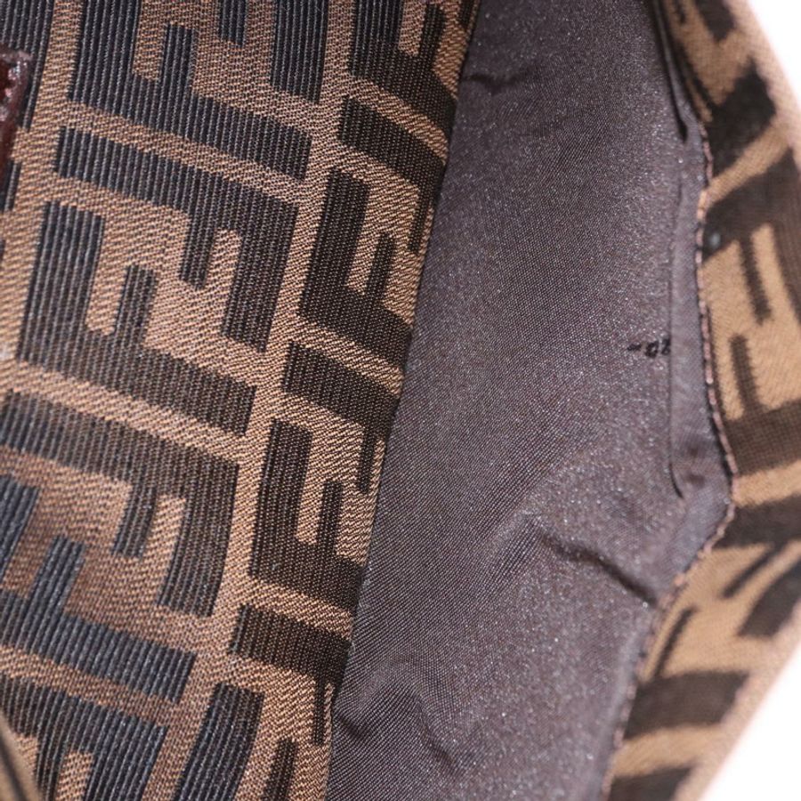 【日本直送】FENDI Zucca帆布Mamma Baguette單肩包 黑色棕色 正品 am12180V-25