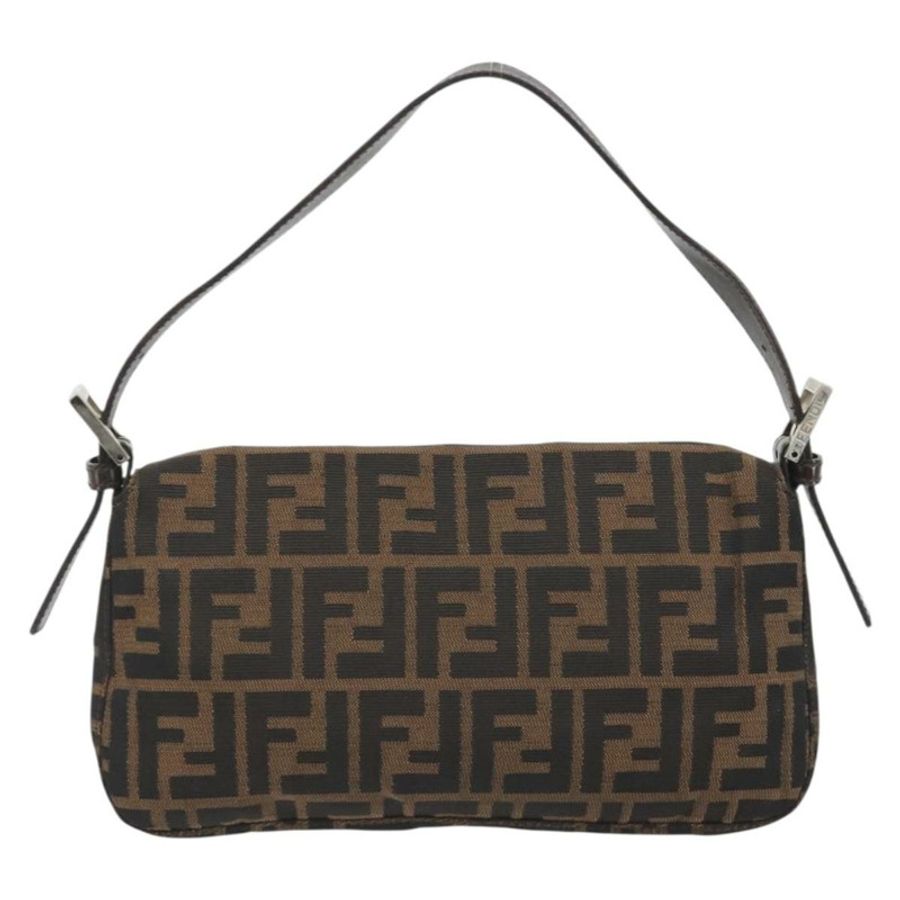 【日本直送】FENDI Zucca帆布Mamma Baguette單肩包 棕色 銀色 正品 yk20678SAM-1