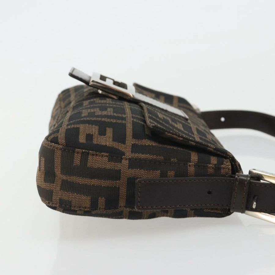 【日本直送】FENDI Zucca帆布Mamma Baguette單肩包 棕色 銀色 正品 yk20678SAM-2